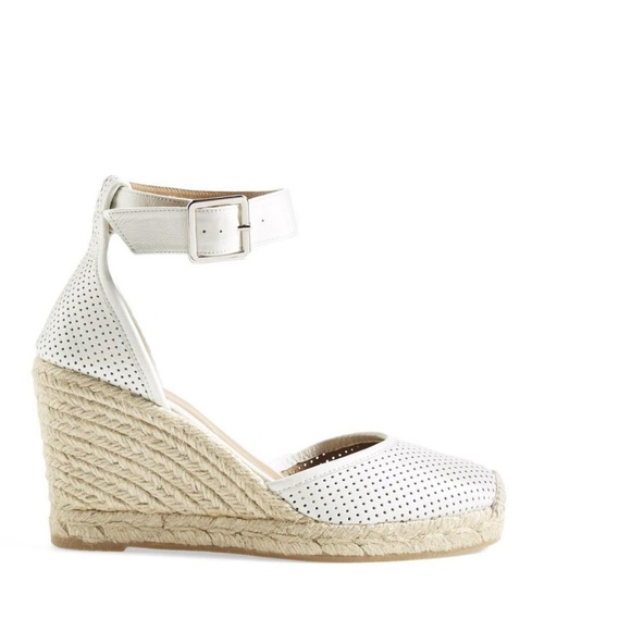 MARC JACOBS New Wedge Perforated Lamb Leather Pump Ankle Strap Espadrille๐HP๐ - Picture 5 of 9